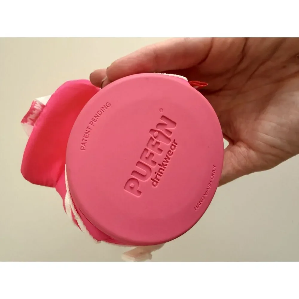 NWT Puffin Drinkwear The Buoy Party Pink 12 oz Floating Can Cooler Life Vest